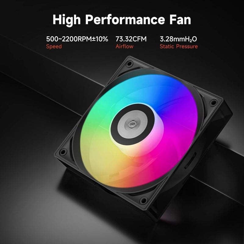 PCCOOLER CPS CPU Air Cooler with Digital Display, ARGB/Non-RGB Version, Digital 4/5/6 Heat Pipes, High-Performance Quiet Tower Cooler, LGA 115X/1200/1700/1851, AM4/AM5 (RT500 Digital ARGB BK) - Image 5